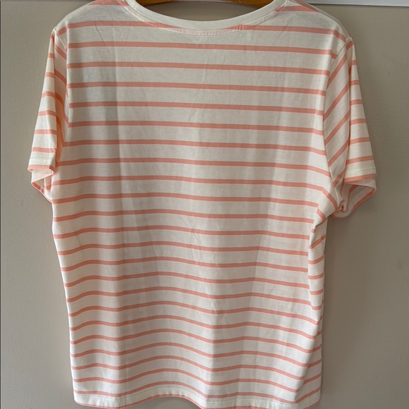 Bundle of LANDS’ END Striped Women Short Sleeve Shirt & Green Waffle Knit Shirt - Picture 3 of 11